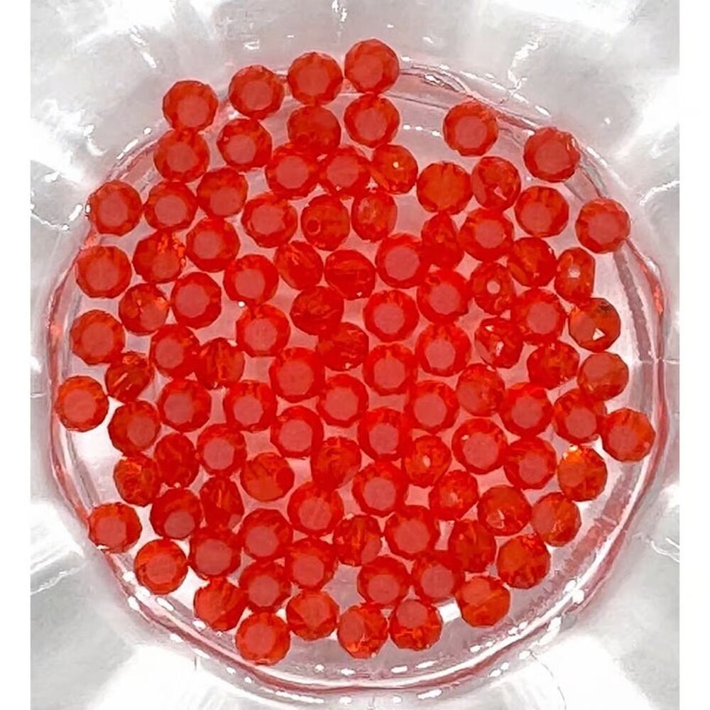 50pcs Beads for Jewelry #20157 Red Table Cut Faceted Beads